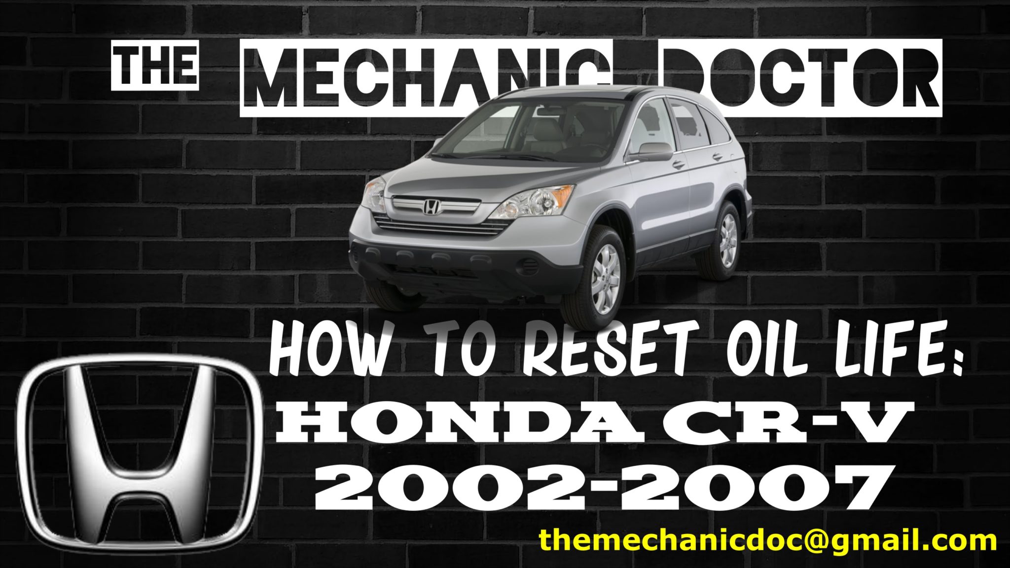 How to reset oil life Honda CR V 2002 2003 2004 2005 2006 2007 