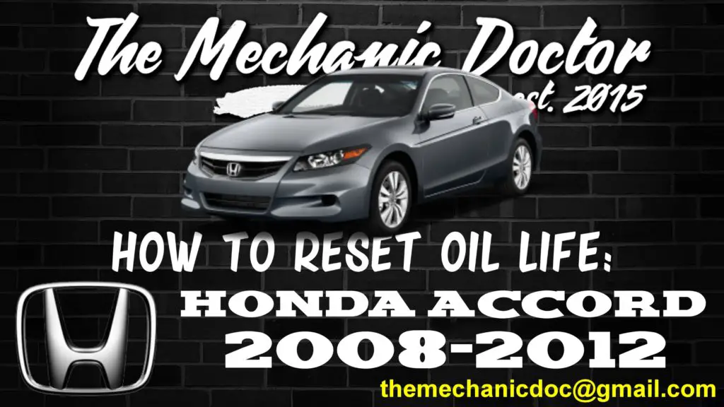 How to reset oil life Honda Accord 2008 2009 2010 2011 2012 