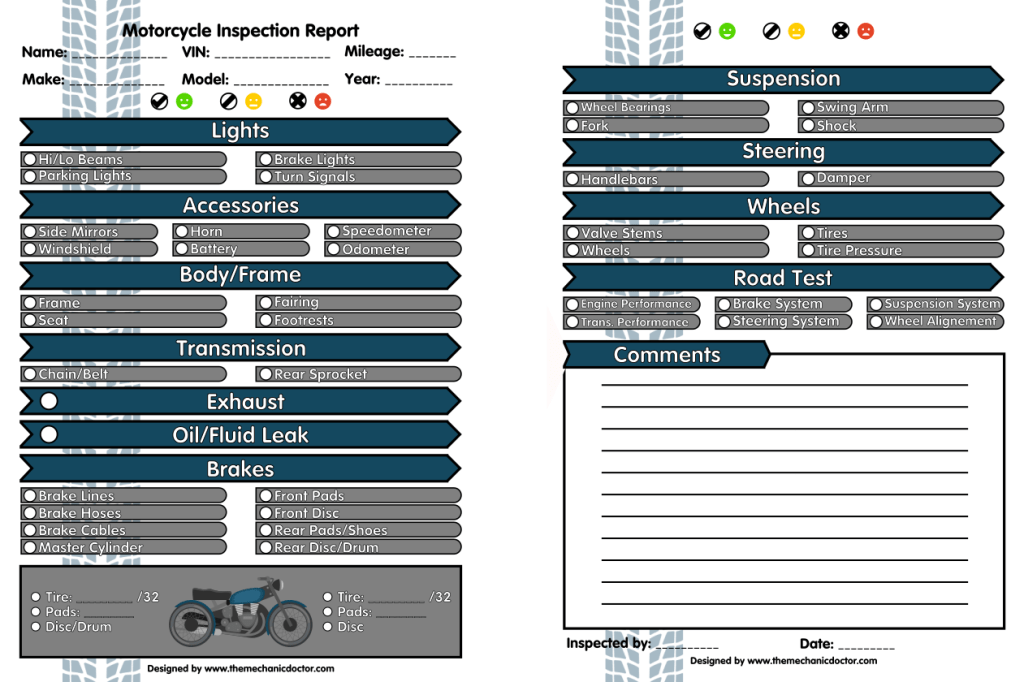 Motorcycle Full Inspection Form